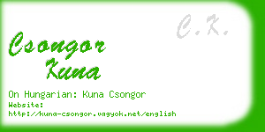 csongor kuna business card